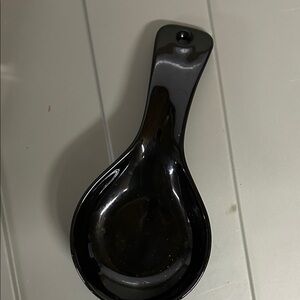 Elegant Black Ceramic Spoon Rest